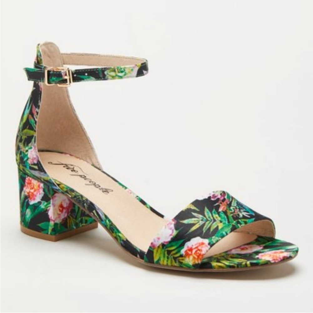 FREE PEOPLE Printed Marigold Block Heels